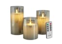 Candela Lights Festival LED Echtwachs-Kerzen 3er-Set Gold/Grau Bild 2
