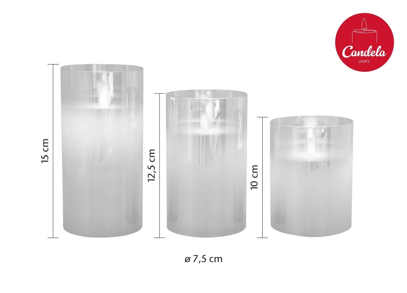 Candela Lights Festival LED Echtwachs-Kerzen 3er-Set Gold/Grau - Bild 4