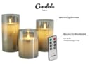 Candela Lights Festival LED Echtwachs-Kerzen 3er-Set Gold/Grau Bild 5