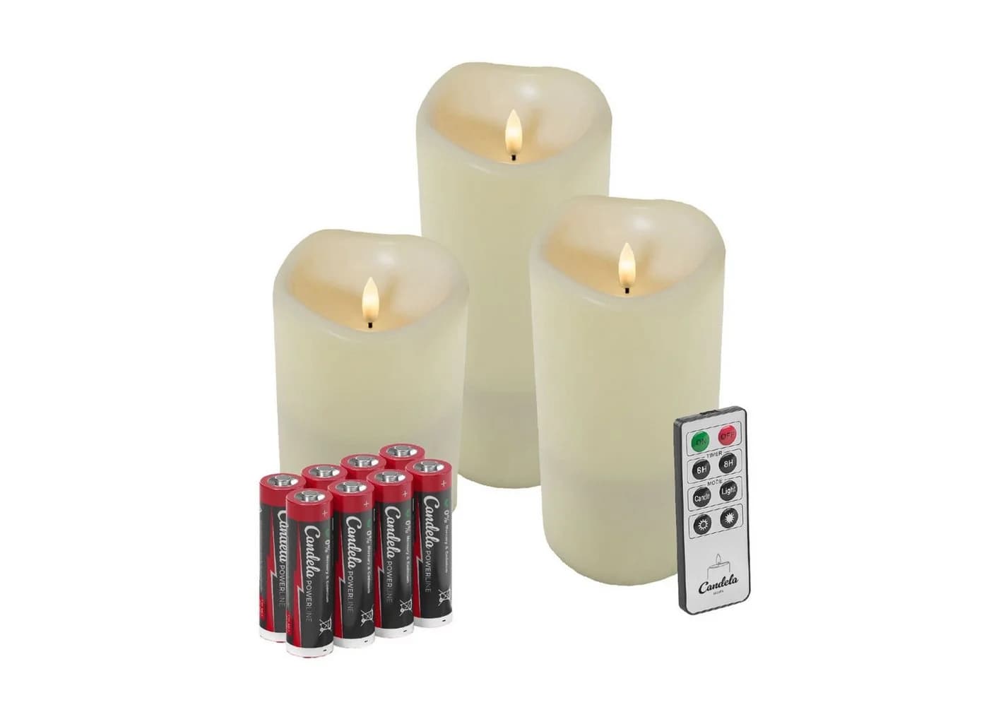 LC Home Candela Lights Outdoor LED Kerzen 3er Set Cream - Bild 2