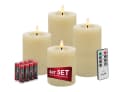 LC Home LED-Kerze Candela Lights LED Kerzen Echtwachs 4er-Set mit Fernbedienung Batterien Timerfunktion Bild 2