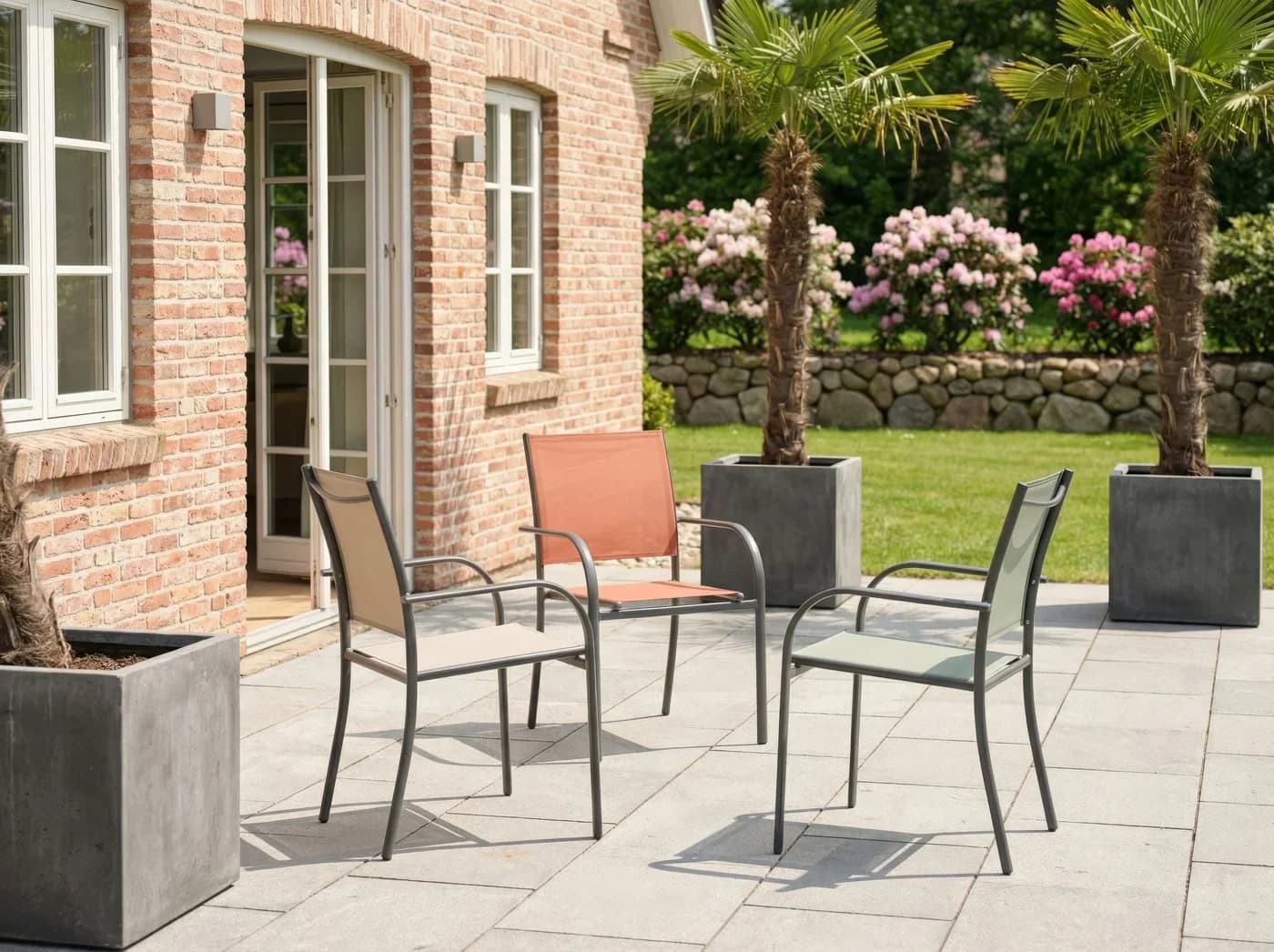 LC Garden Stapelstuhl »Campino« Gartenstuhl Bistrostuhl Textilene Rot