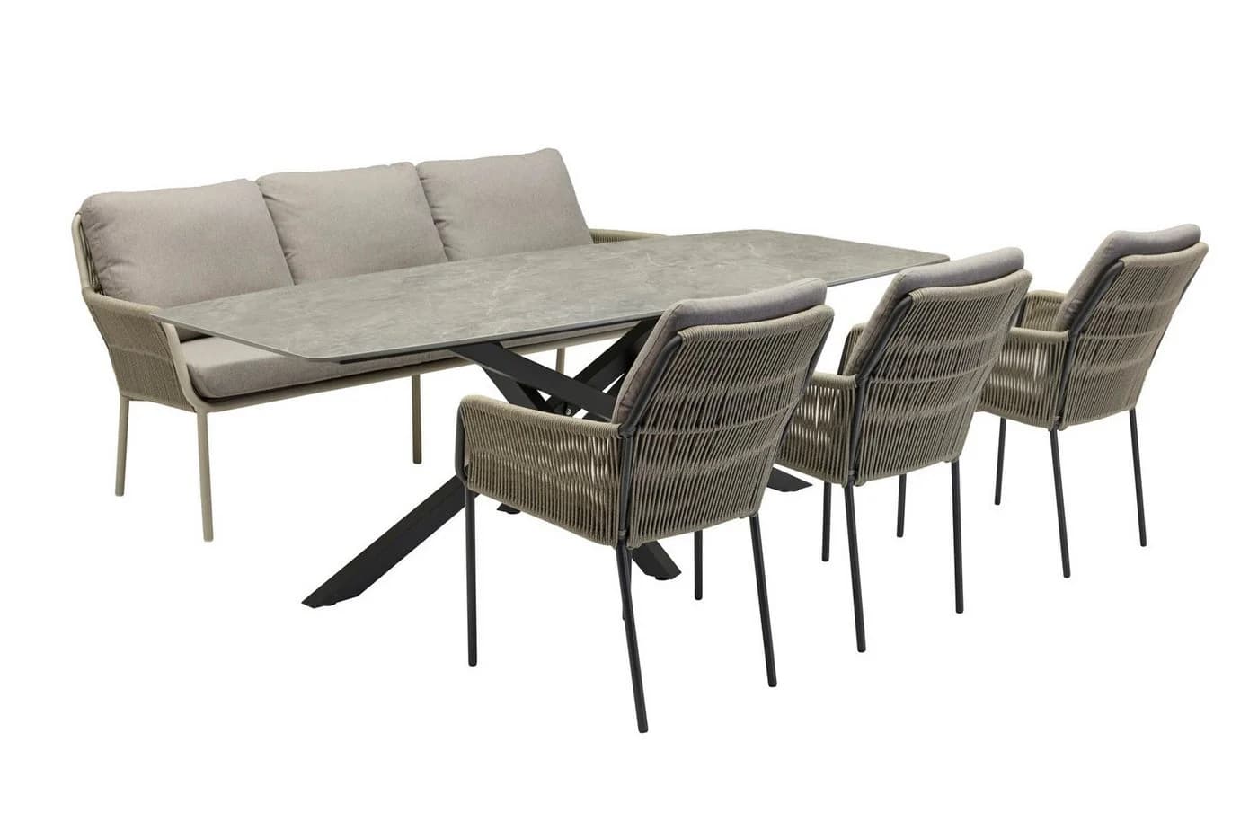 LC Garden Como 3-Sitzer Gartenbank Grau/Anthrazit Aluminium