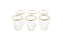 Sunay Teeglas 6er Set mit Henkel Gold Umrandung Transparent Bild 3