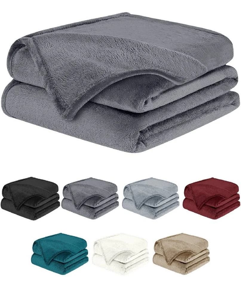 BARBONS Kuscheldecke Schwarz 100% Polyester Fleecedecke