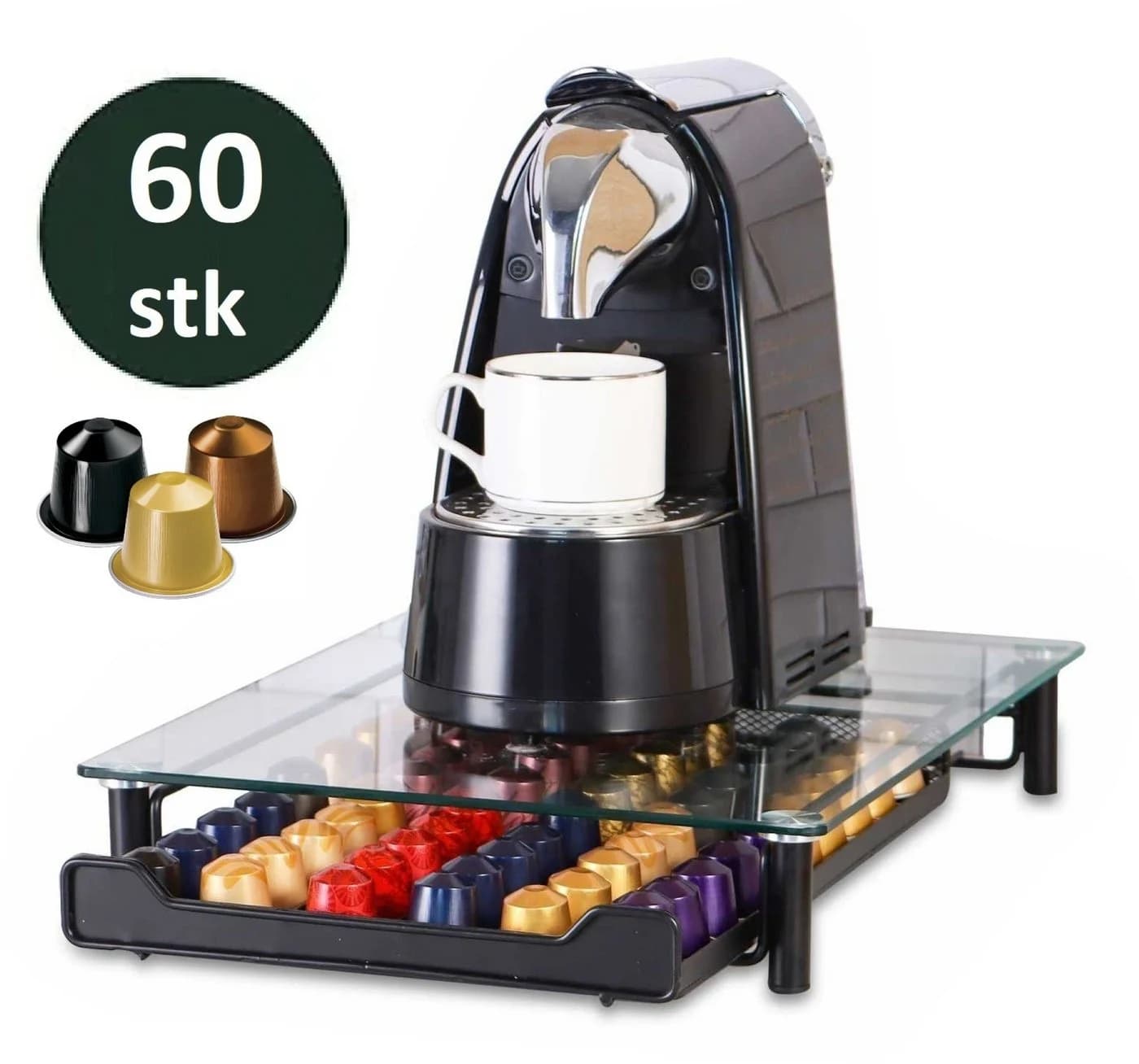 Cheffinger Kapselspender Glas für 60 Nespresso Kapseln - Bild 2