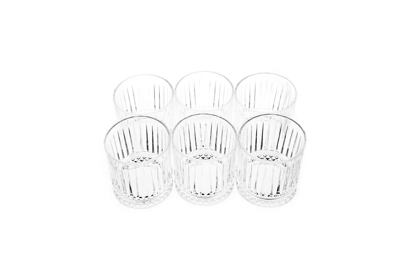 Almina Glas Elisa 6 Tlg. Trinkgläser-Set Transparent Riffle Design - Bild 3