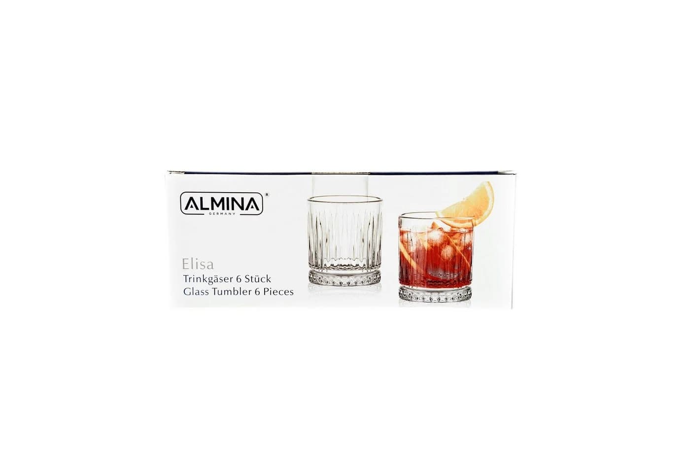 Almina Glas Elisa 6 Tlg. Trinkgläser-Set Transparent Riffle Design - Bild 4