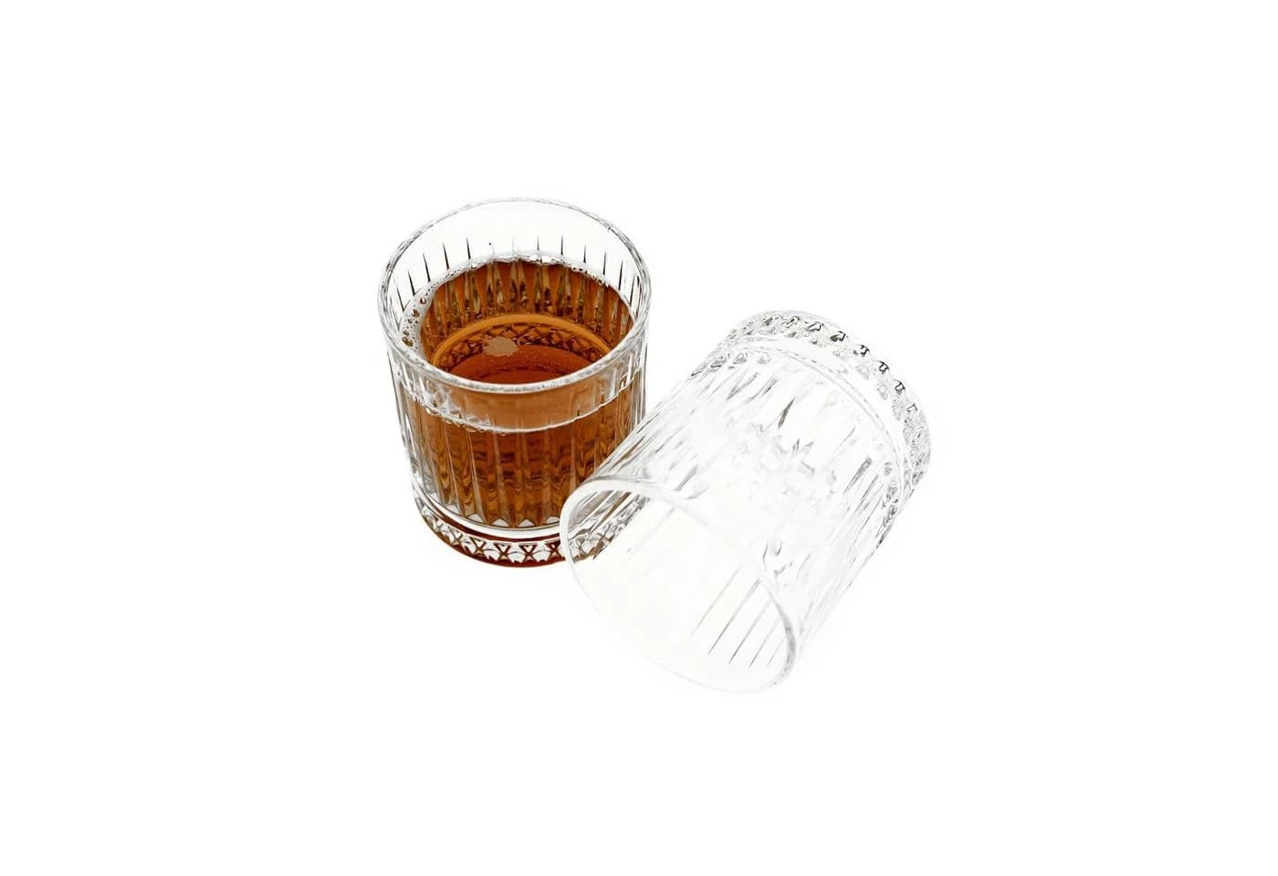 Almina Glas Elisa 6-tlg. Trinkgläser-Set Riffle Design 240 ml
