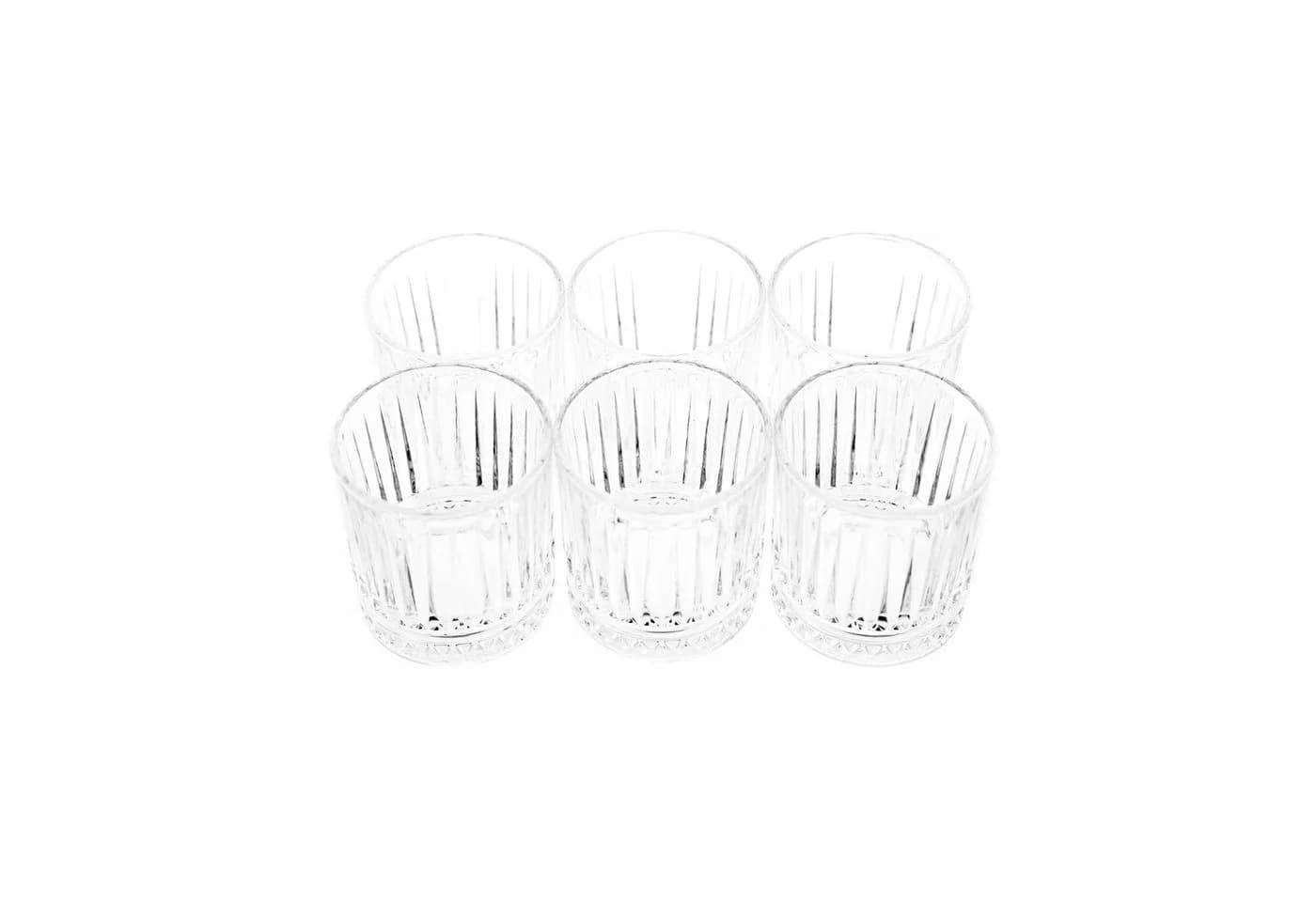 Almina Glas Elisa 6-tlg. Trinkgläser-Set Riffle Design 240 ml - Bild 3
