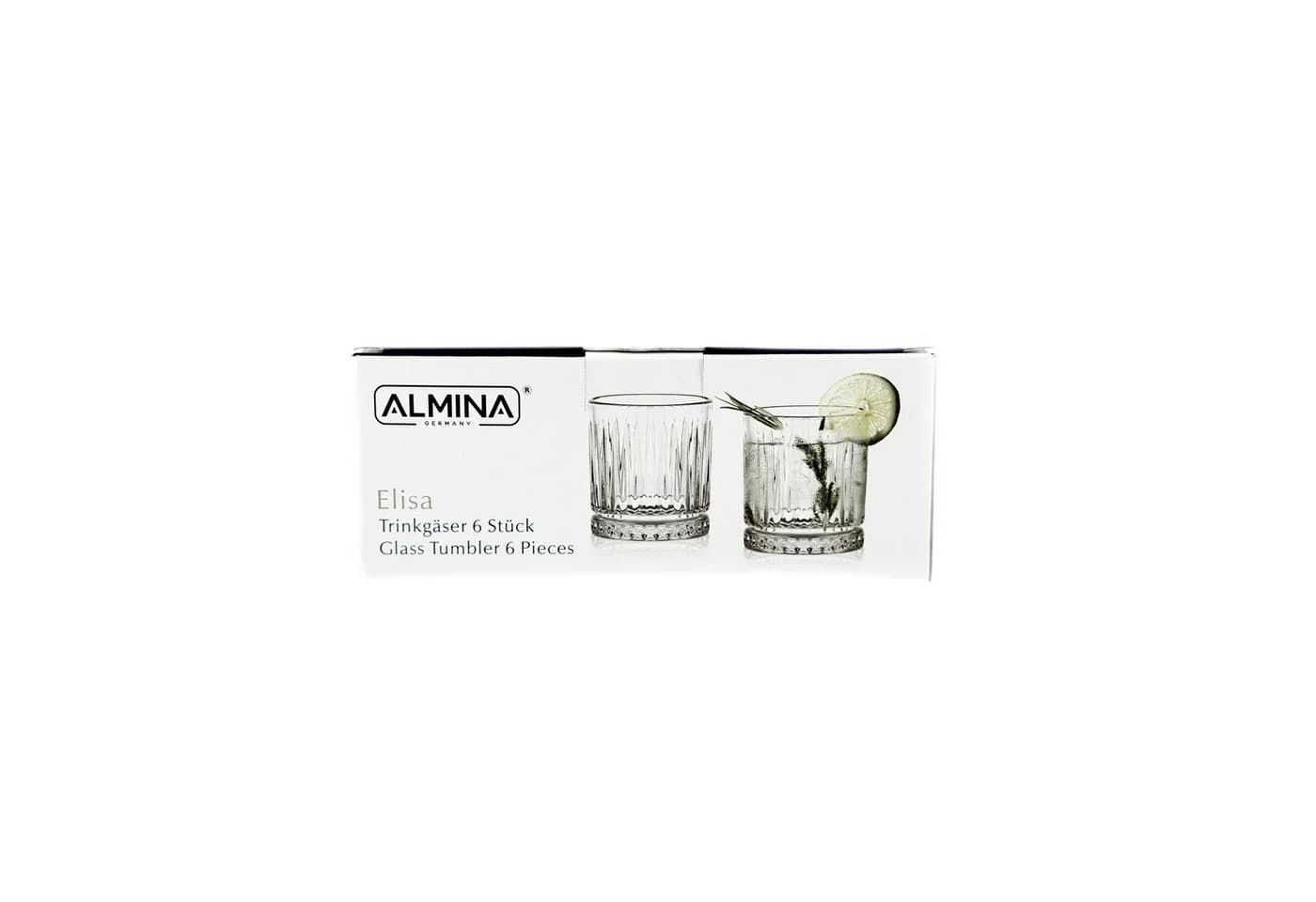 Almina Glas Elisa 6-tlg. Trinkgläser-Set Riffle Design 240 ml - Bild 4