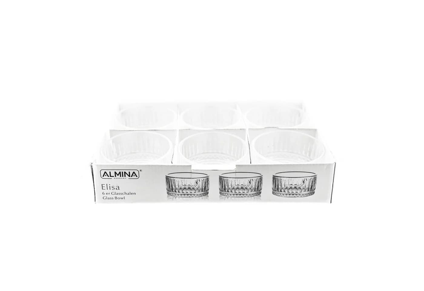 Almina Glasschalen-Set 6-tlg. Transparent Riffle Design - Bild 4