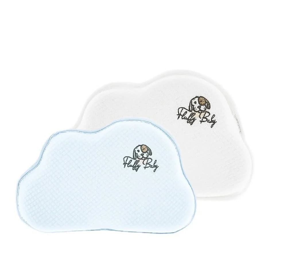 COFI 1453 Babykissen Ergonomisch Memory Schaum 2 Bezüge Blau-Weiß - Bild 2
