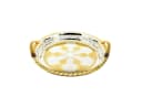 Sunay Serviertablett Rund Silber mit goldenen Musterdetails Bild 2