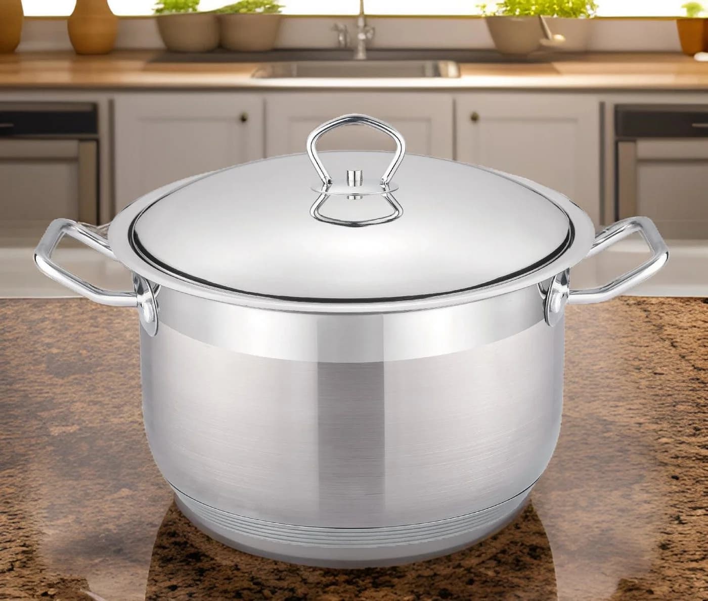 Cheffinger Kochtopf Edelstahl Induktion +Deckel Silber