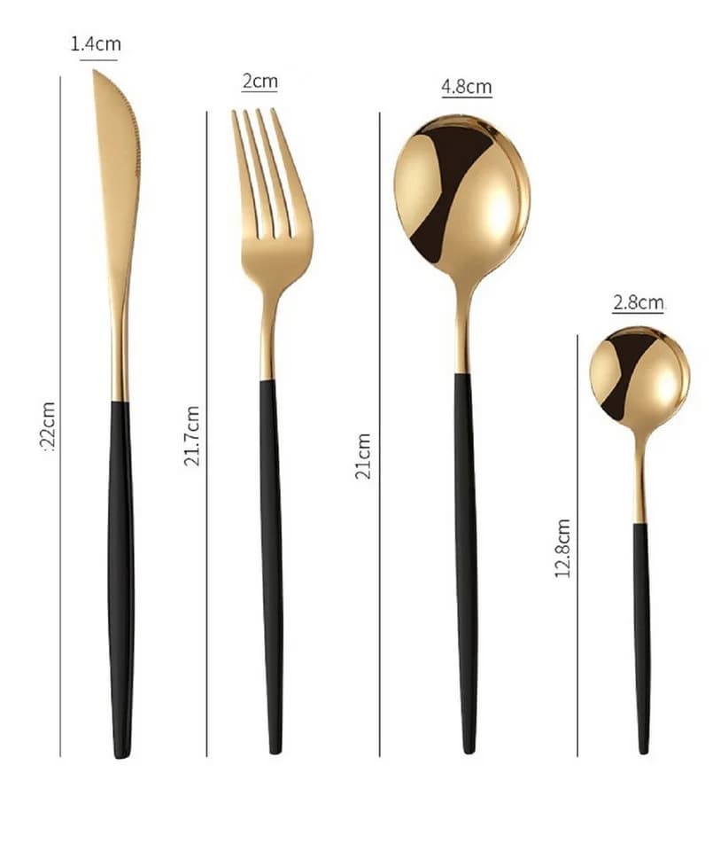 Cheffinger Besteck-Set Gold 24-tlg. für 6 Personen Edelstahl - Bild 3