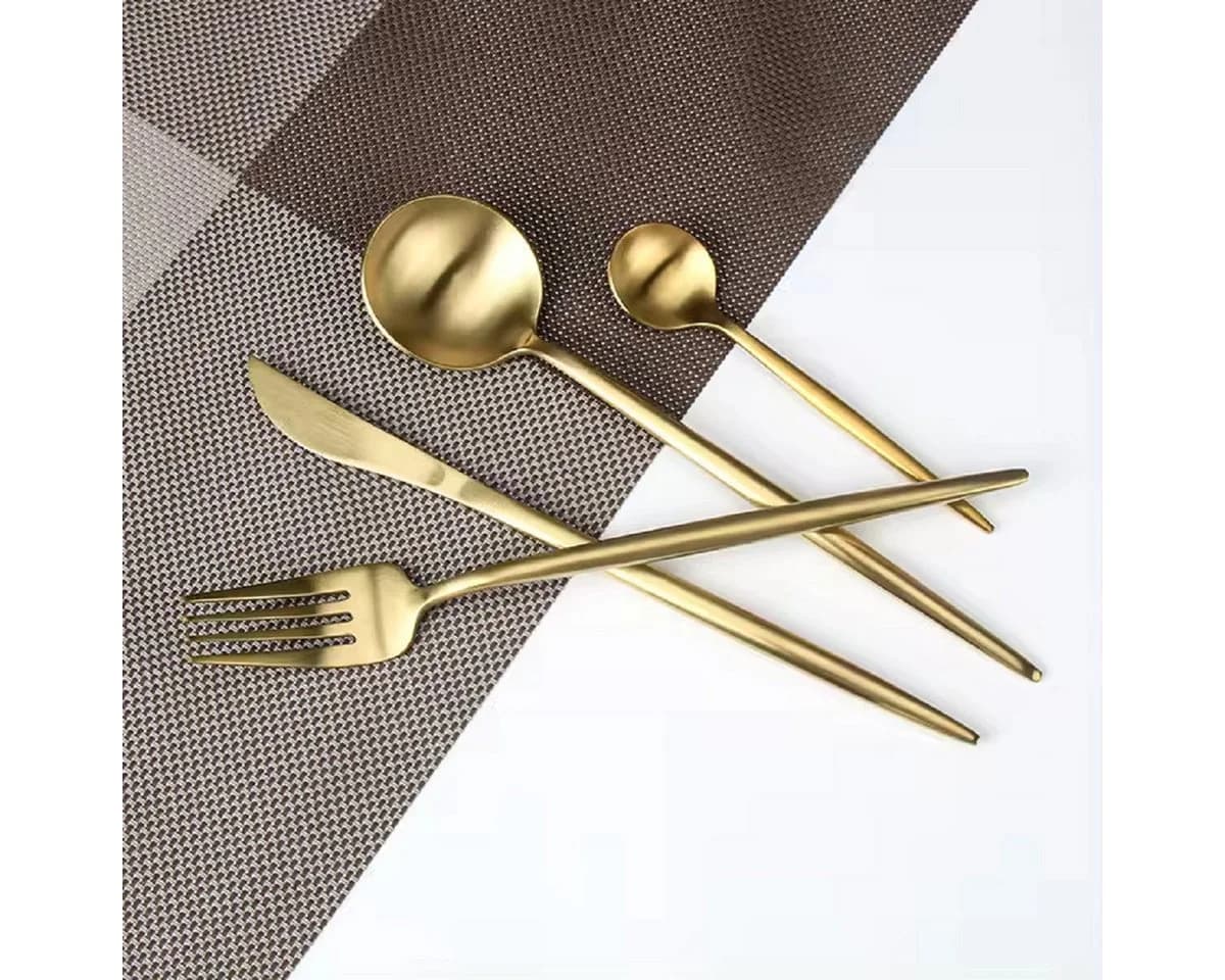 Cheffinger Besteck-Set 24-tlg. Gold Edelstahl 6 Personen - Bild 3