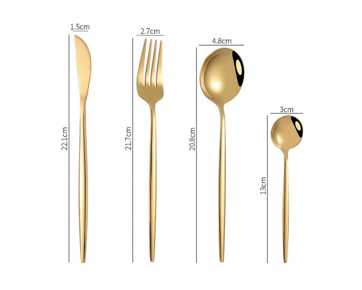 Cheffinger Besteck-Set 24-tlg. Gold Edelstahl 6 Personen - Bild 5