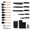 Cheffinger Kochbesteck-Set 19-tlg. Schwarz mit Messerset Bild 1