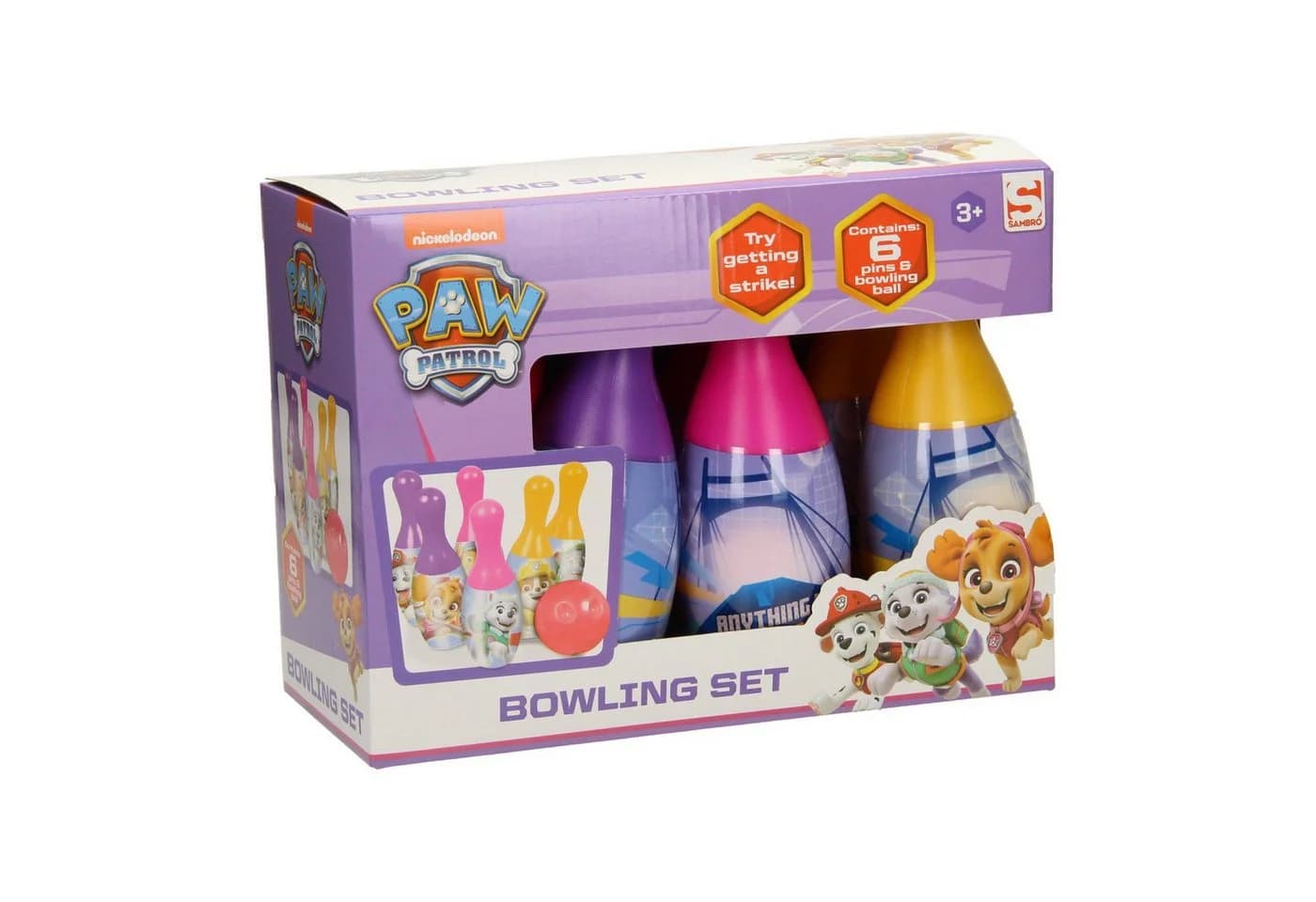 PAW PATROL Spielzeug-Gartenset Bowling Set Outdoor-Spielzeug für Kinder 6 Pins und eine Bowlingkugel - Bild 3