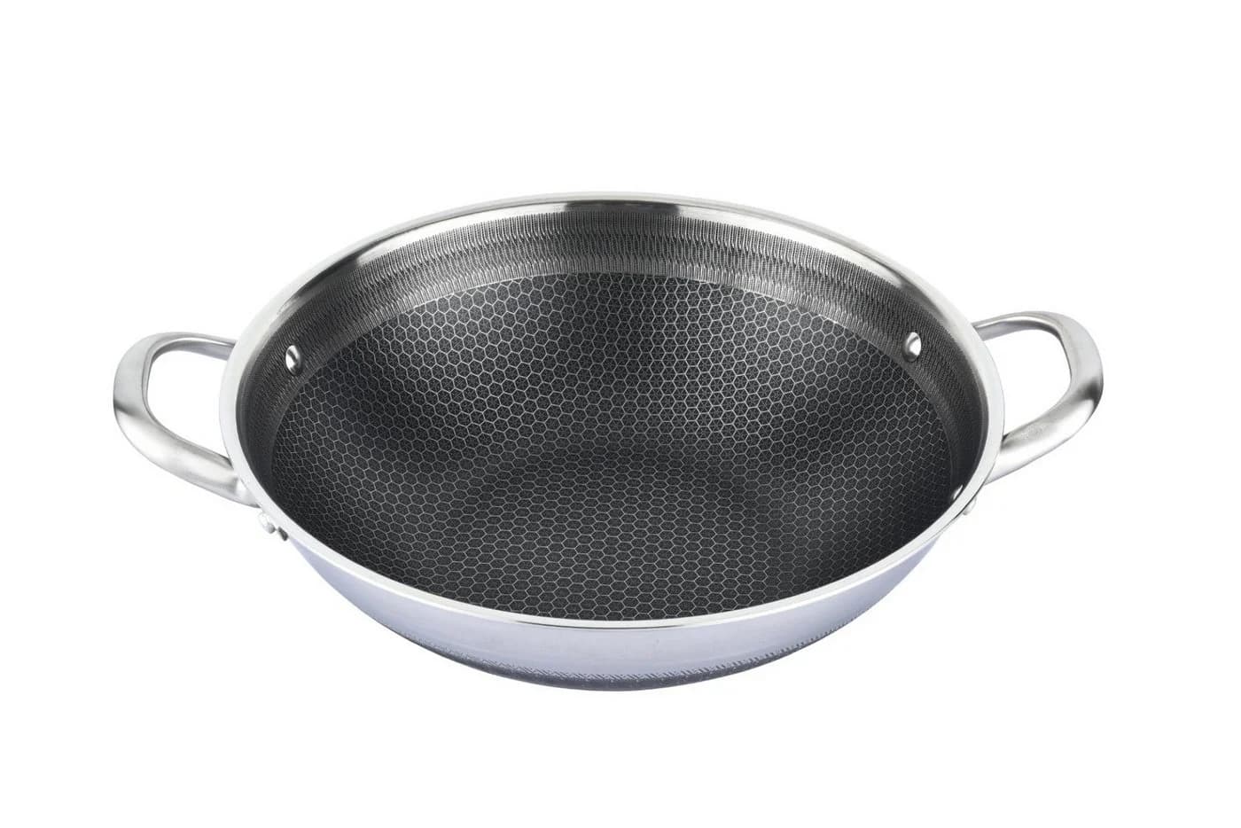 Cheffinger Wok Topf Edelstahl 36cm Wabenstruktur Antihaft Induktion