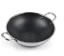 Cheffinger Wok Topf Edelstahl 36cm Wabenstruktur Antihaft Induktion Bild 3