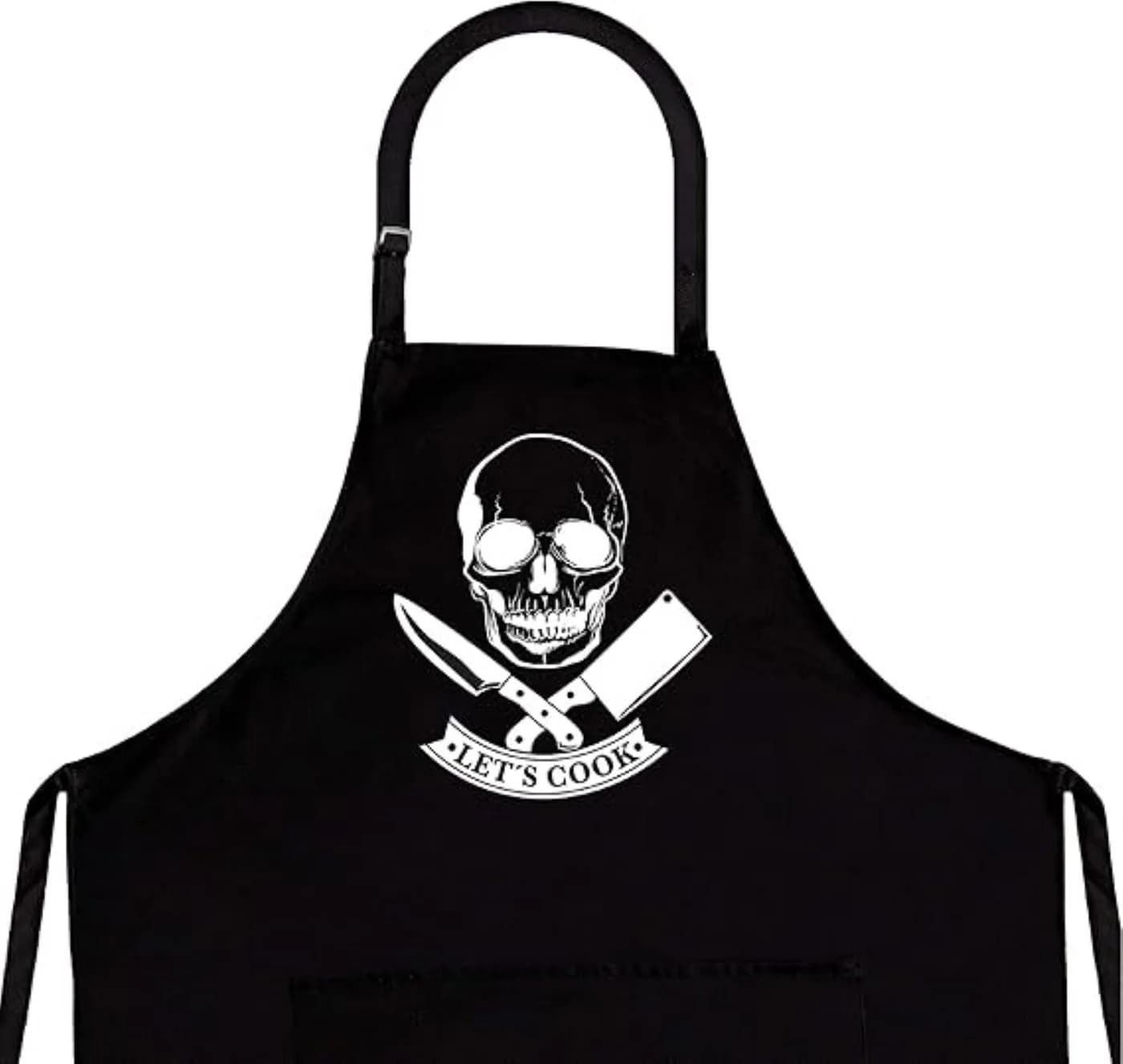 nomsum Kochschürze "Lets Cook" Schwarz Baumwollmischung