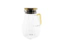 Almina Karaffe aus Glas 1,8 Liter Riffle Design mit goldenem Henkel und Deckel Bild 2