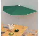 furnicato Sonnenschirm Halb-mit Mast 180x90 cm Grün Bild 1