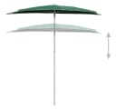furnicato Sonnenschirm Halb-mit Mast 180x90 cm Grün Bild 4