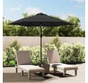 furnicato Sonnenschirm mit LED-Leuchten und Stahlmast 300 cm Anthrazit Bild 1