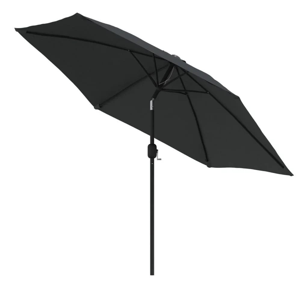 furnicato Sonnenschirm mit LED-Leuchten und Stahlmast 300 cm Anthrazit - Bild 4