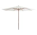 furnicato Sonnenschirm mit Holzmast 350 cm Sandweiß Bild 1