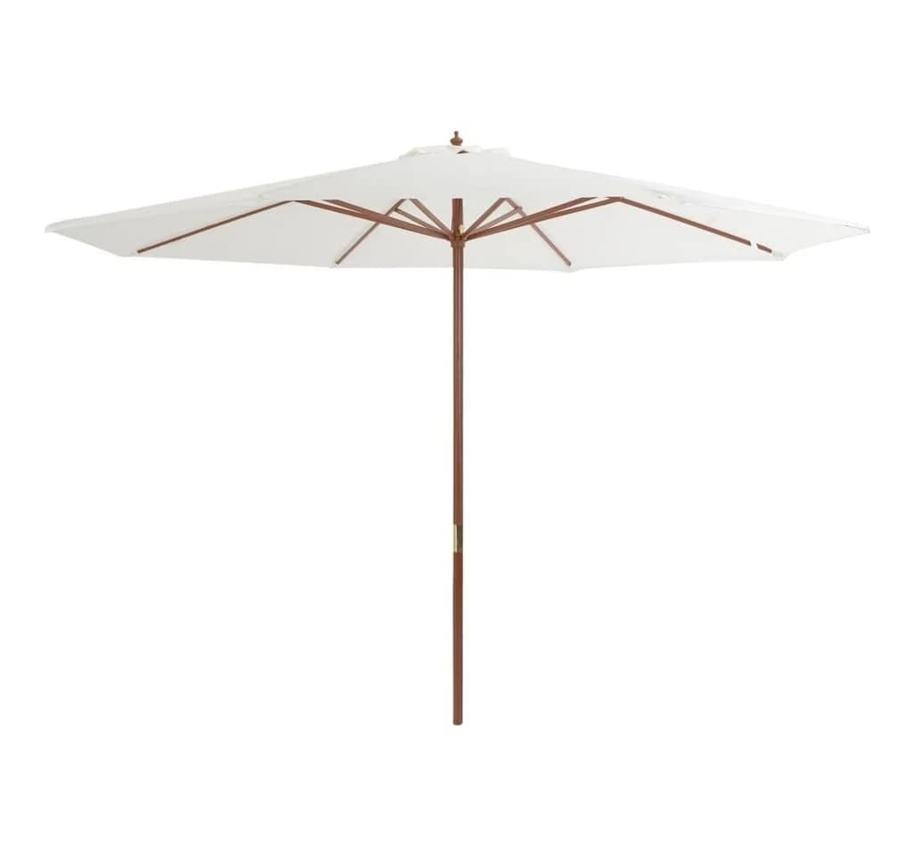 furnicato Sonnenschirm mit Holzmast 350 cm Sandweiß