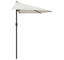 furnicato Sonnenschirm Halbrund Sandfarben mit Alu-Mast Bild 4