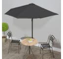 furnicato Balkon-Sonnenschirm Anthrazit Halbrund mit Kurbel Bild 1