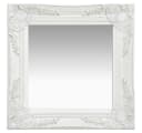 furnicato Wandspiegel Barock-Stil 40x40 cm Weiß Bild 1