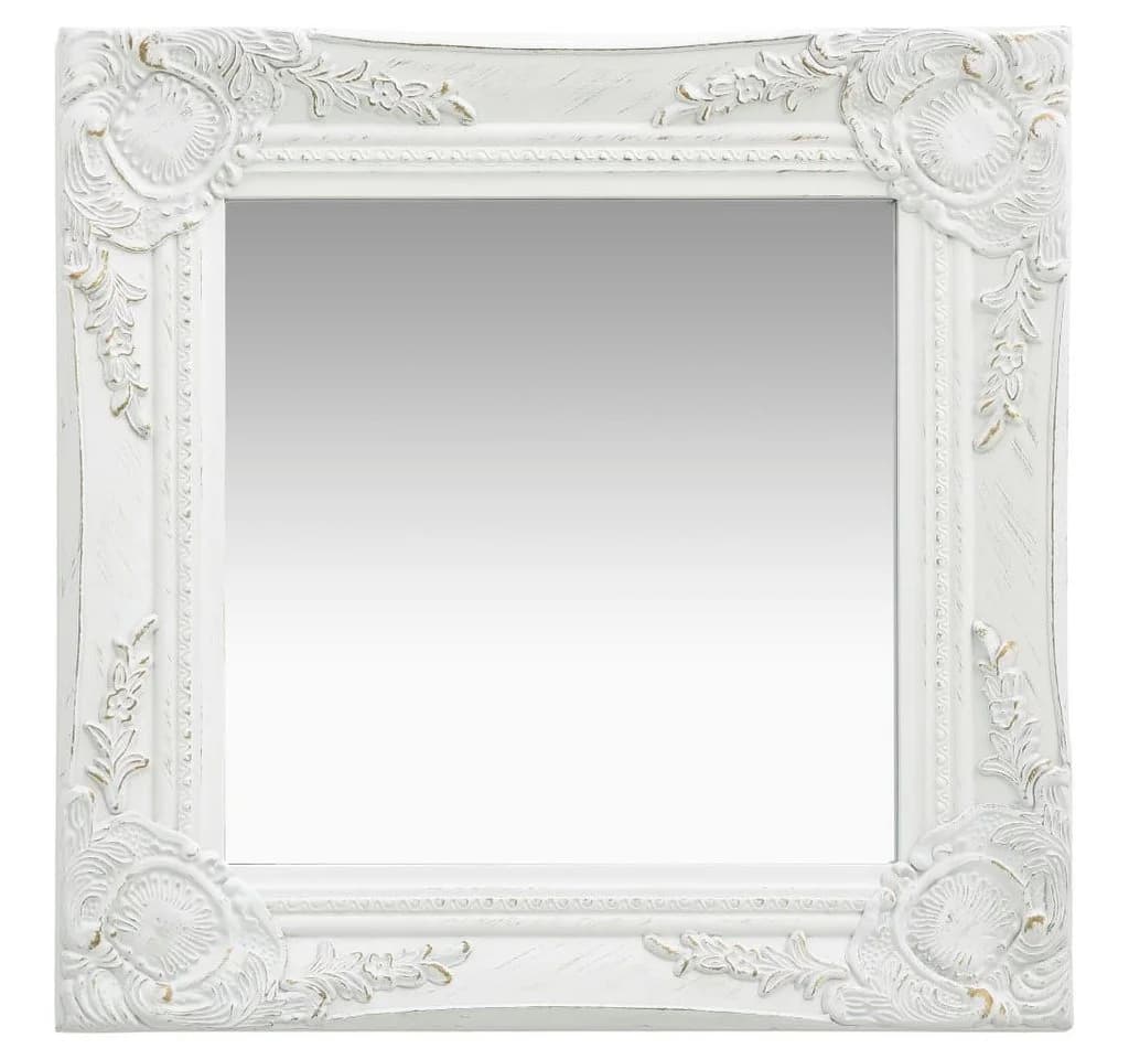 furnicato Wandspiegel Barock-Stil 40x40 cm Weiß