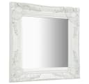 furnicato Wandspiegel Barock-Stil 40x40 cm Weiß Bild 2