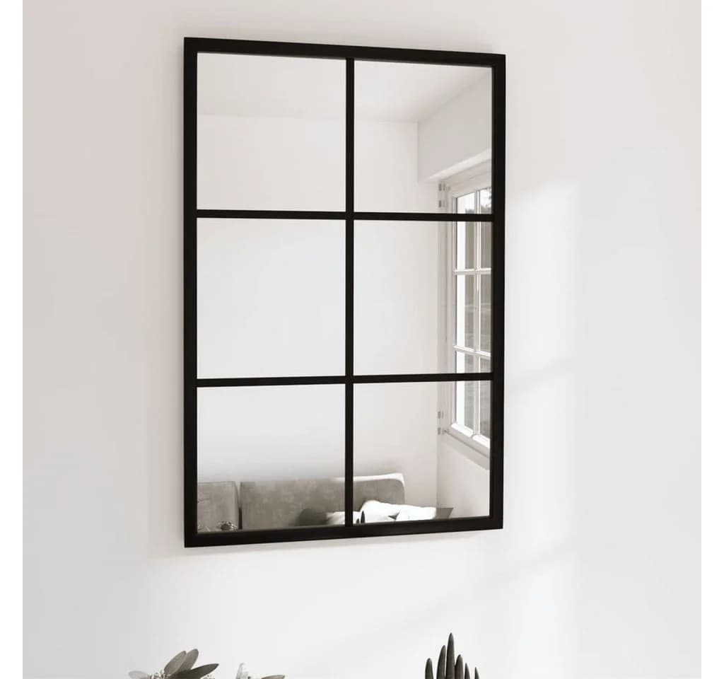 furnicato Wandspiegel Schwarz 60x40 cm Metall