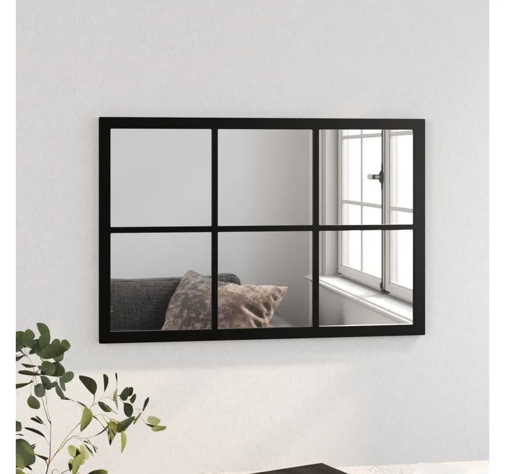 furnicato Wandspiegel Schwarz 60x40 cm Metall - Bild 3
