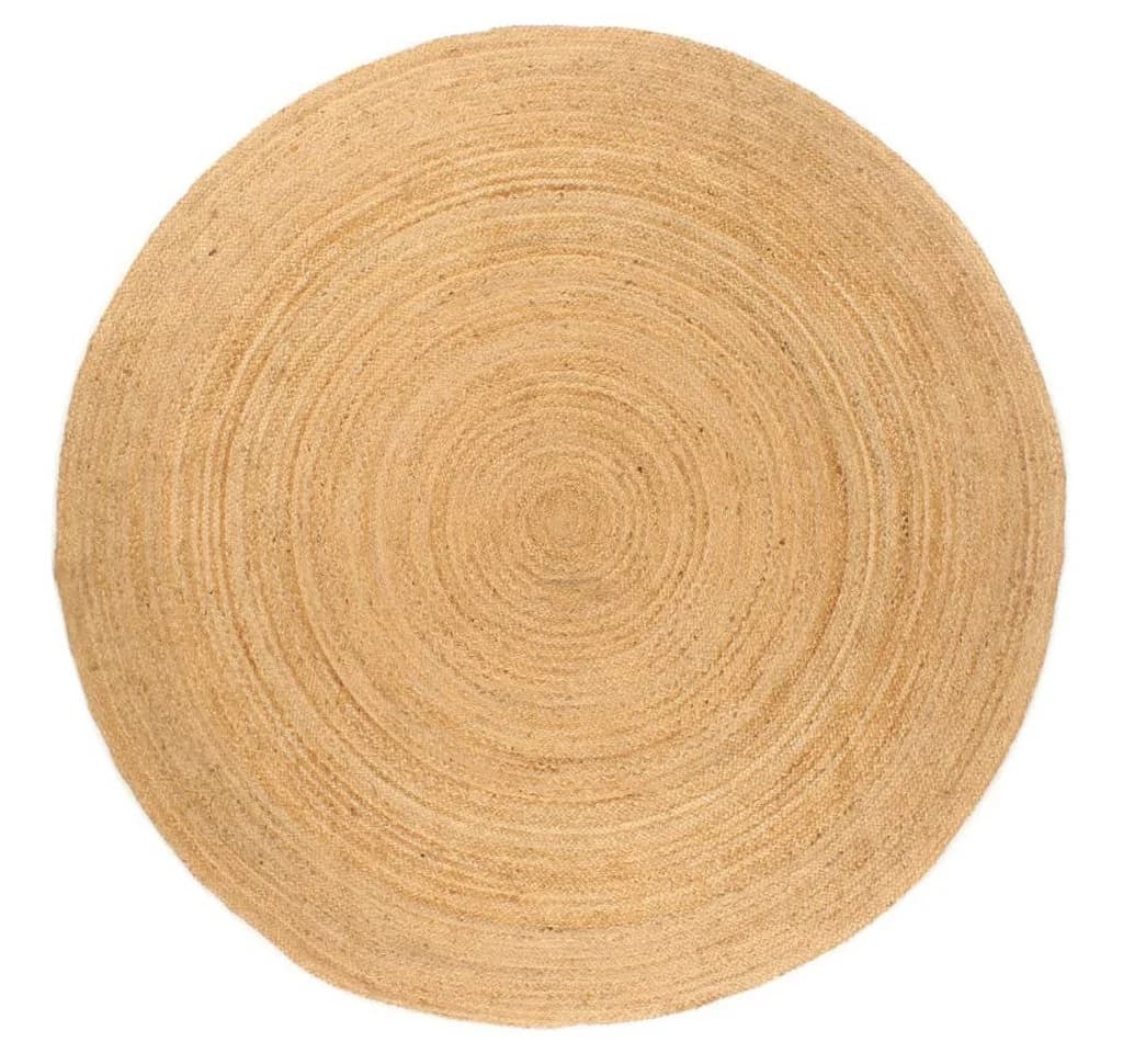 furnicato Runder Juteteppich 180 cm Beige Handgefertigt