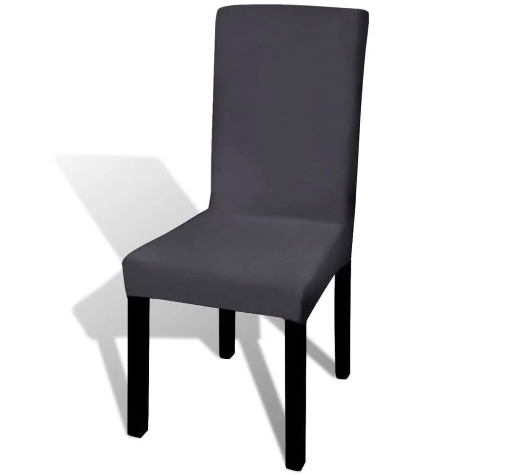 furnicato Stuhlhusse Anthrazit 6 Stück für Stühle bis 55 cm