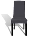 furnicato Stuhlhusse Anthrazit 6 Stück für Stühle bis 55 cm Bild 3