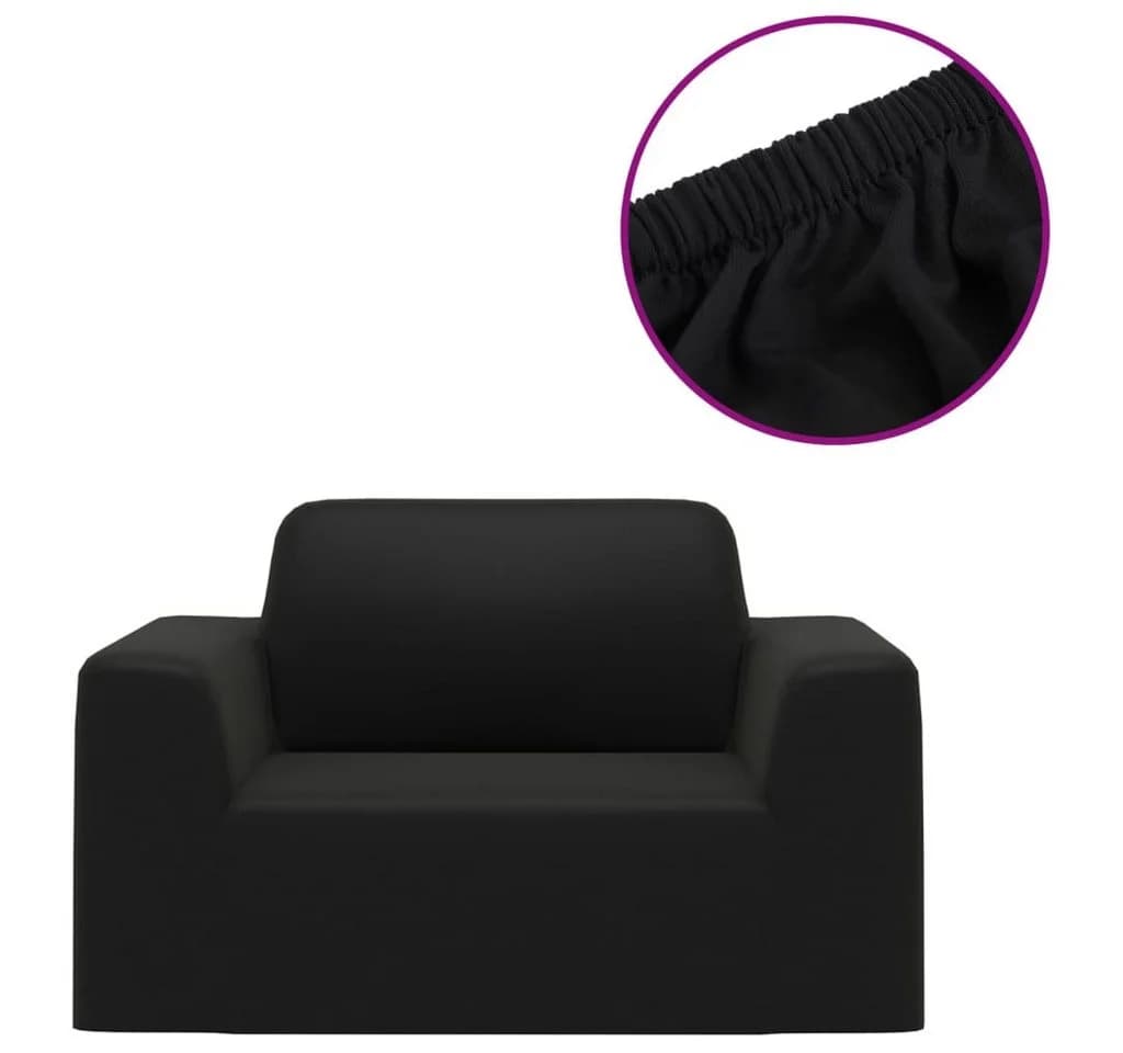 furnicato Dehnbare Sofahusse Schwarz 90–140 cm - Bild 2
