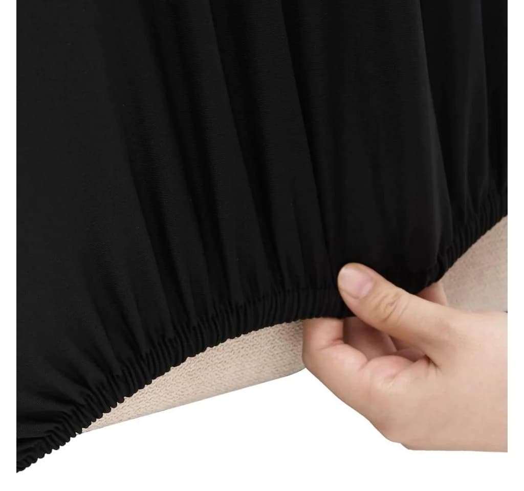 Furnicato Stretch Sofahusse 2-Sitzer Schwarz Polyester-Jersey - Bild 3