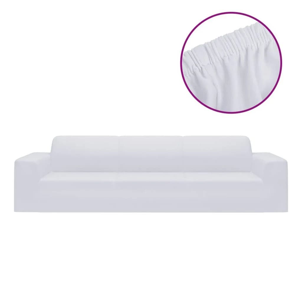 furnicato Dehnbare Sofahusse Weiß für 4-Sitzer - Bild 2