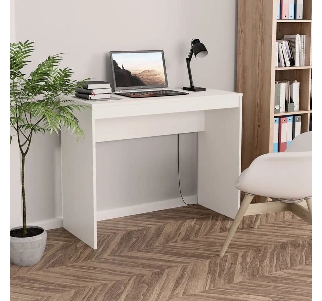 furnicato Moderner Weißer Computertisch 90x40x72 cm Holzwerkstoff
