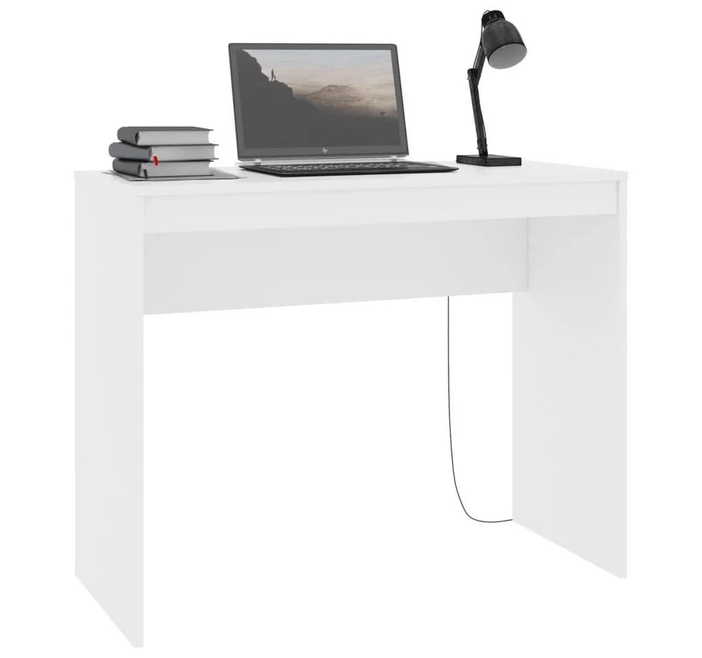 furnicato Moderner Weißer Computertisch 90x40x72 cm Holzwerkstoff - Bild 2