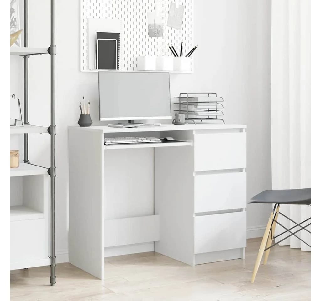 furnicato Schreibtisch Weiß Holzwerkstoff - Bild 2